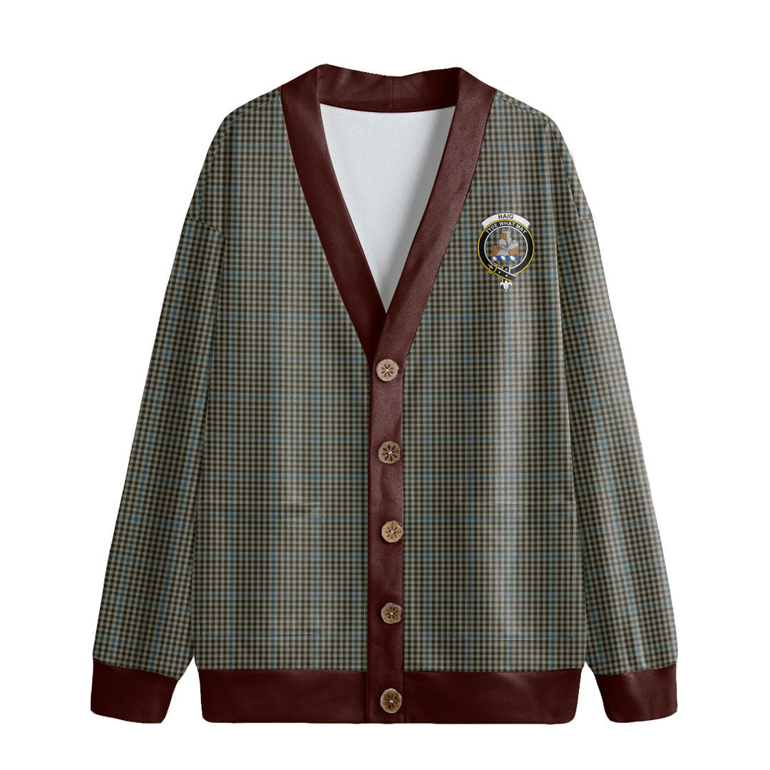 Haig Check Tartan Crest Knitted Fleece Cardigan