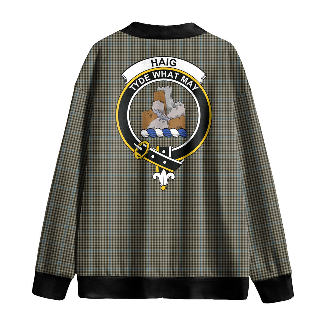 Haig Check Tartan Crest Knitted Fleece Cardigan