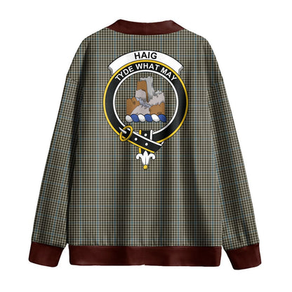 Haig Check Tartan Crest Knitted Fleece Cardigan