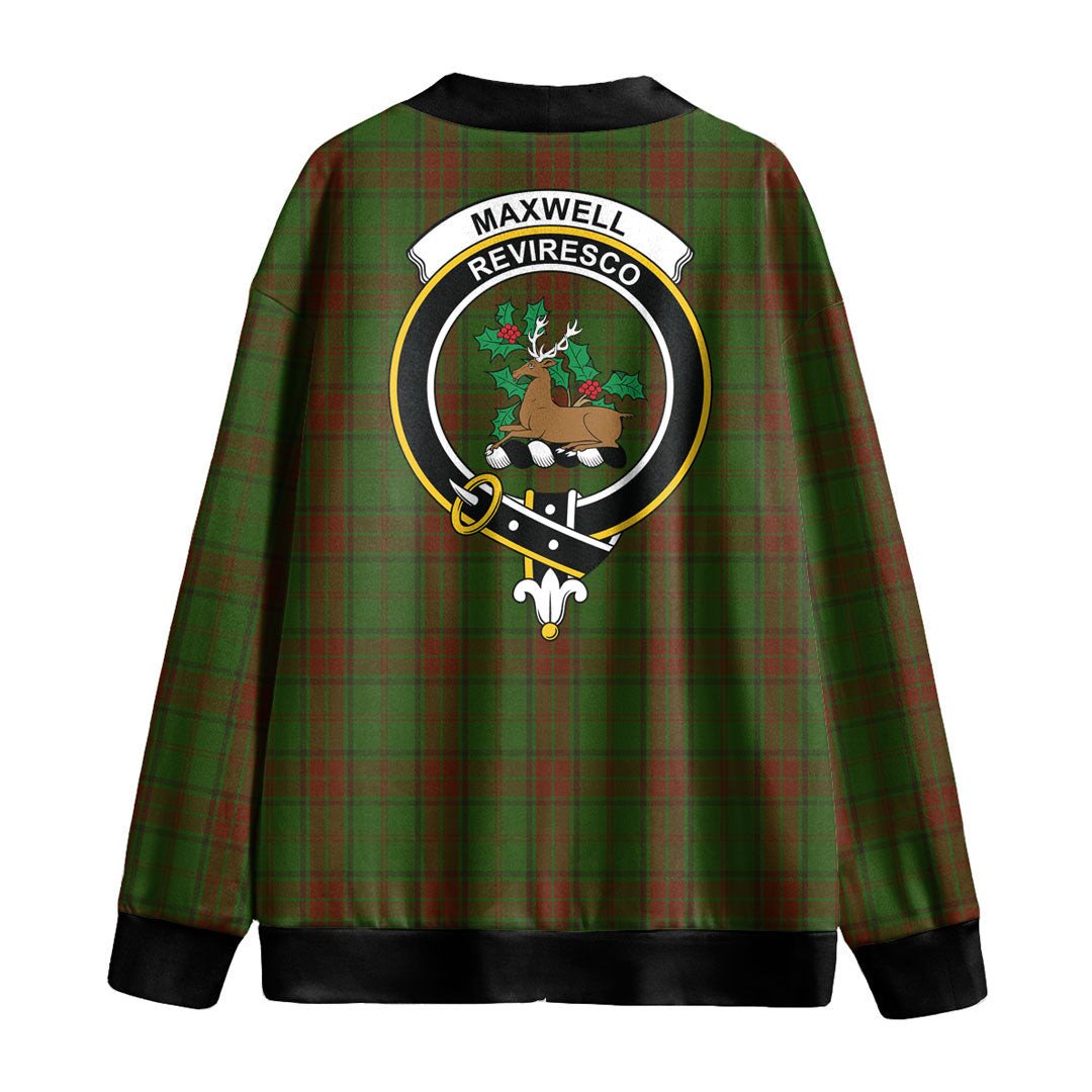 Maxwell Hunting Tartan Crest Knitted Fleece Cardigan