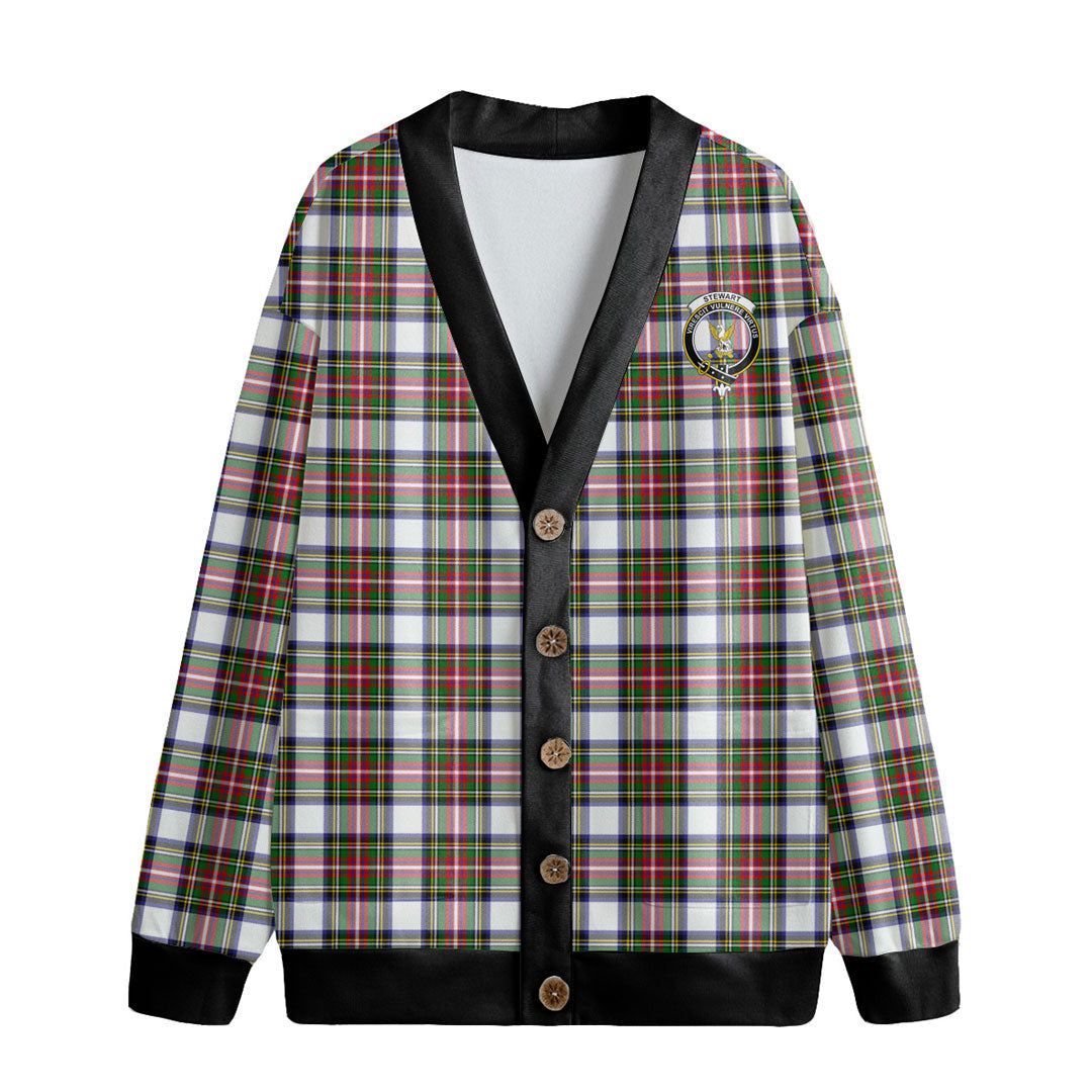 Stewart Dress Modern Tartan Crest Knitted Fleece Cardigan