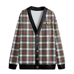 Stewart Dress Modern Tartan Crest Knitted Fleece Cardigan