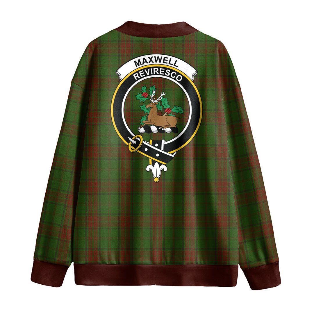 Maxwell Hunting Tartan Crest Knitted Fleece Cardigan