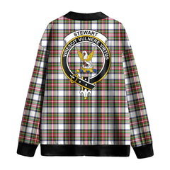 Stewart Dress Modern Tartan Crest Knitted Fleece Cardigan