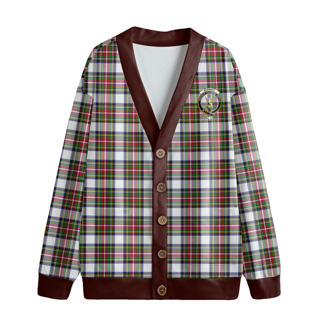 Stewart Dress Modern Tartan Crest Knitted Fleece Cardigan