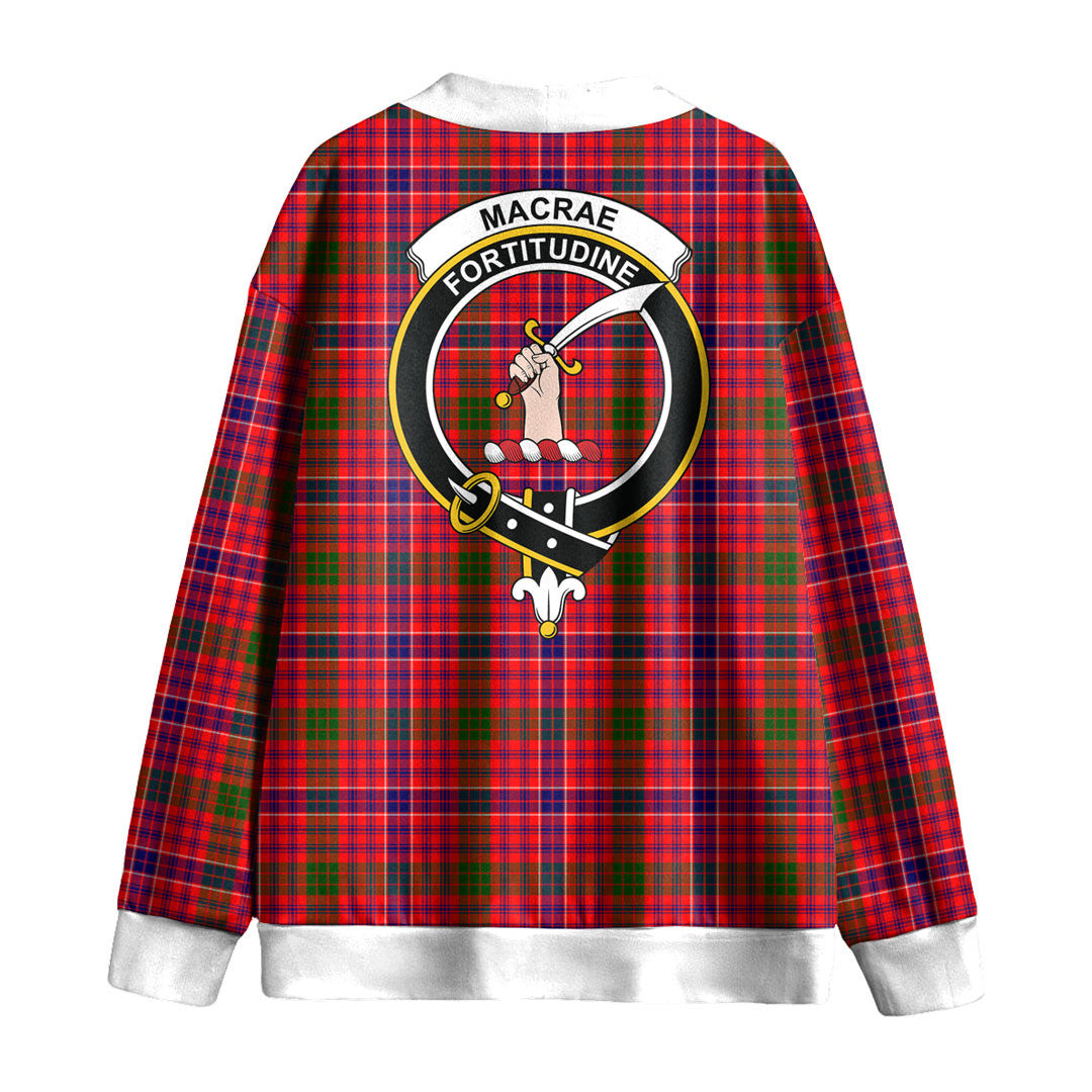 MacRae Modern Tartan Crest Knitted Fleece Cardigan