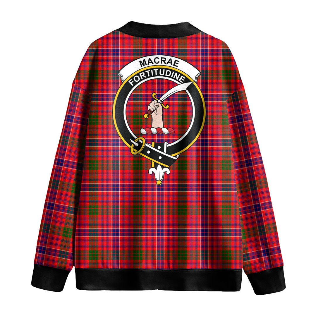 MacRae Modern Tartan Crest Knitted Fleece Cardigan