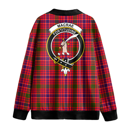 MacRae Modern Tartan Crest Knitted Fleece Cardigan