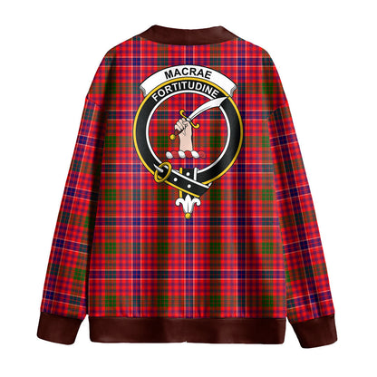 MacRae Modern Tartan Crest Knitted Fleece Cardigan