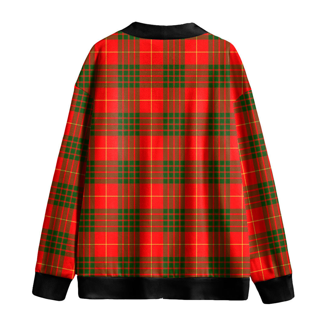 Cameron Modern Tartan Plaid Knitted Fleece Cardigan