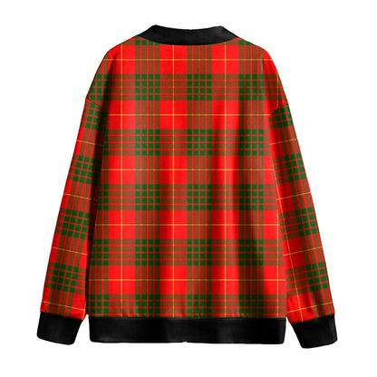 Cameron Modern Tartan Plaid Knitted Fleece Cardigan