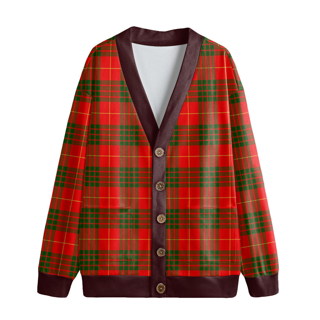 Cameron Modern Tartan Plaid Knitted Fleece Cardigan