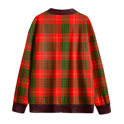 Cameron Modern Tartan Plaid Knitted Fleece Cardigan