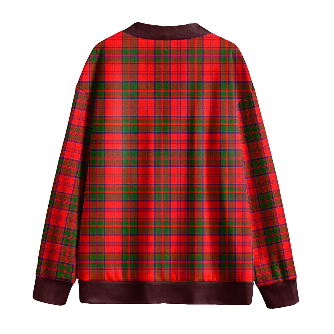 Grant Modern Tartan Plaid Knitted Fleece Cardigan