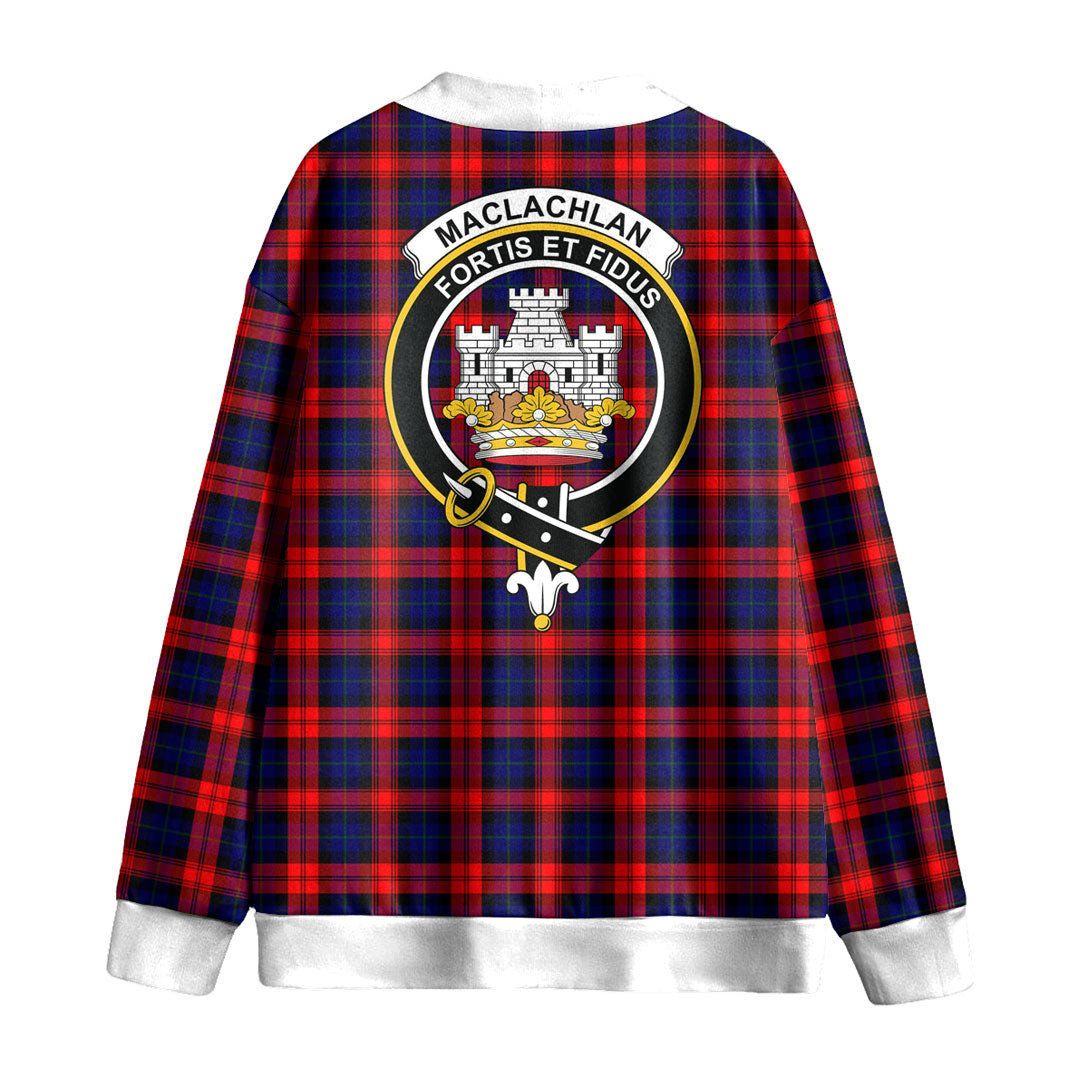 MacLachlan Modern Tartan Crest Knitted Fleece Cardigan