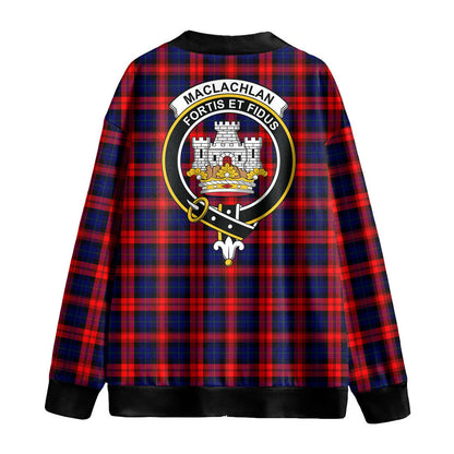 MacLachlan Modern Tartan Crest Knitted Fleece Cardigan