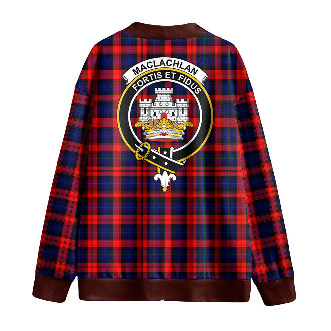 MacLachlan Modern Tartan Crest Knitted Fleece Cardigan