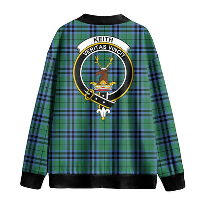 Keith Ancient Tartan Crest Knitted Fleece Cardigan