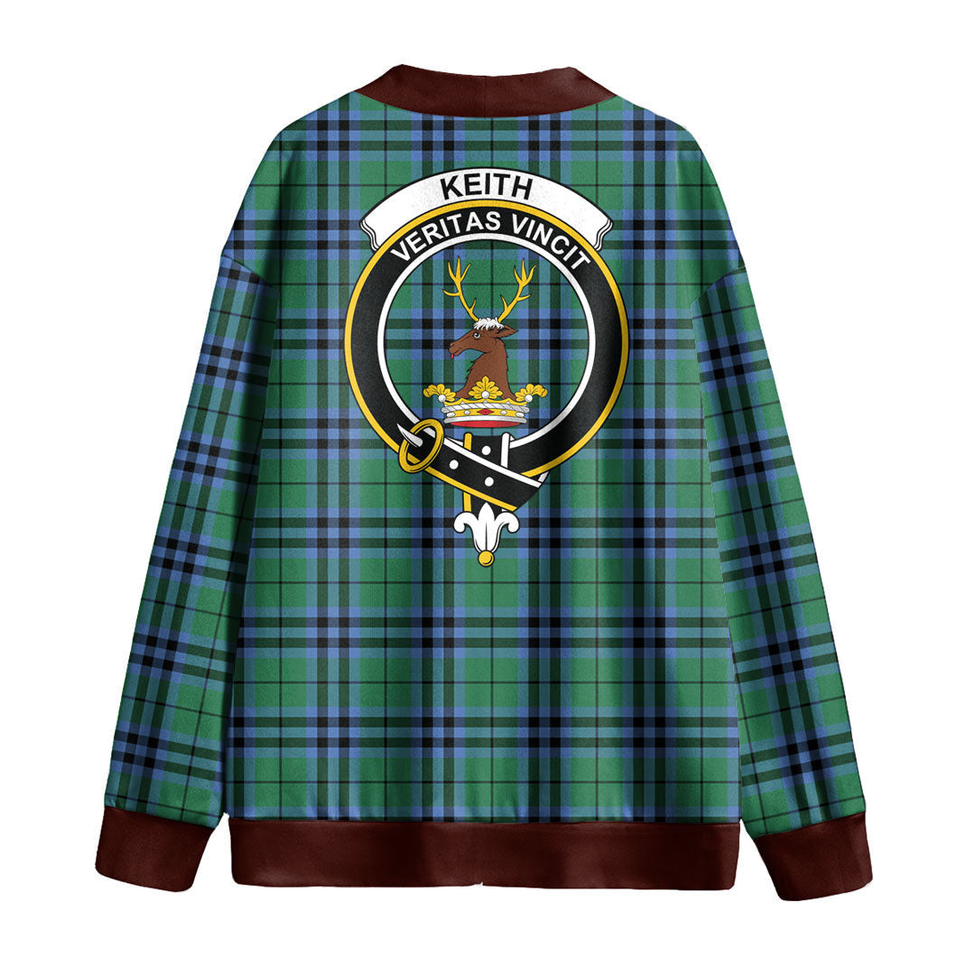 Keith Ancient Tartan Crest Knitted Fleece Cardigan