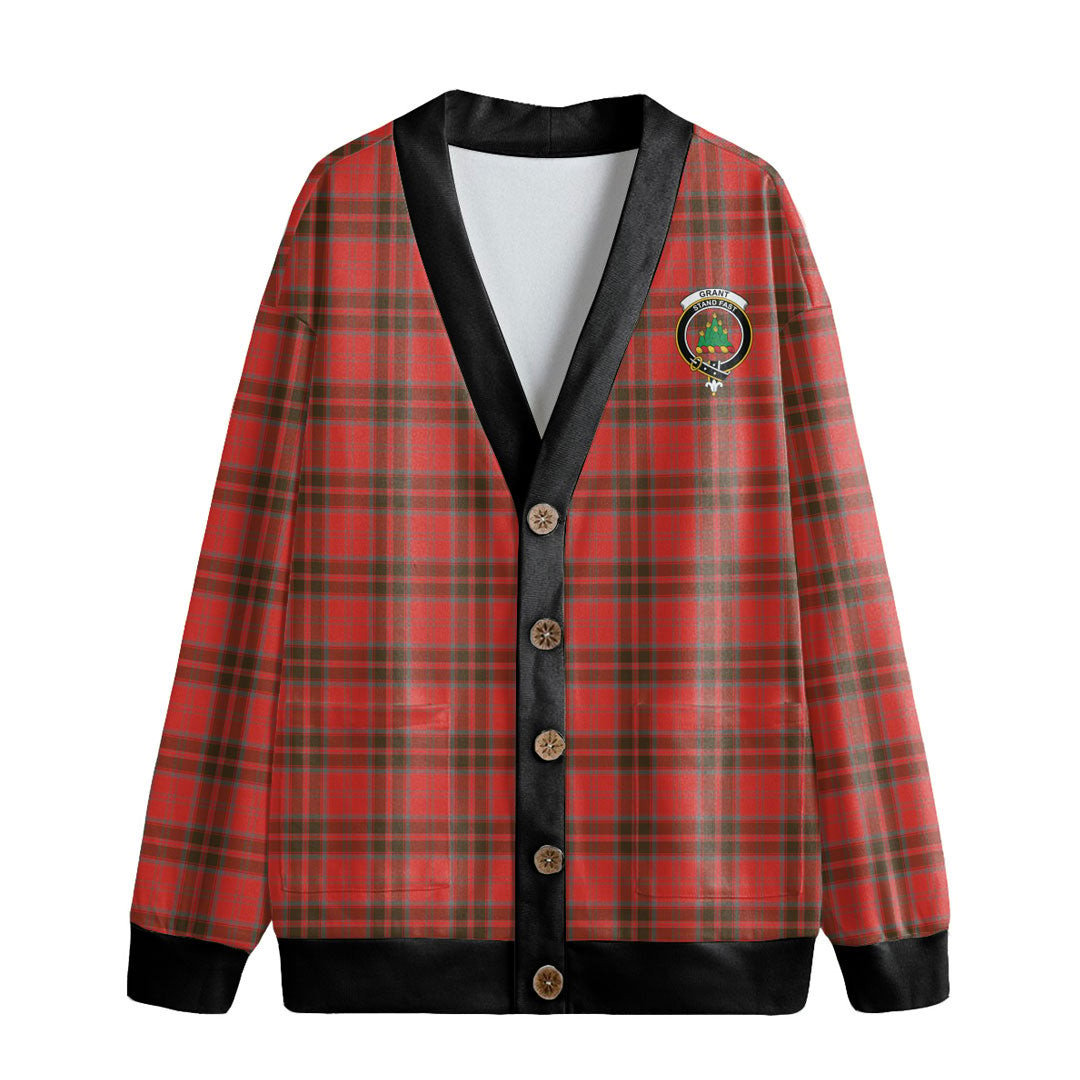 Grant Weathered Tartan Crest Knitted Fleece Cardigan