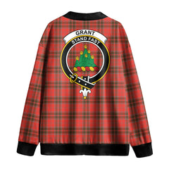 Grant Weathered Tartan Crest Knitted Fleece Cardigan