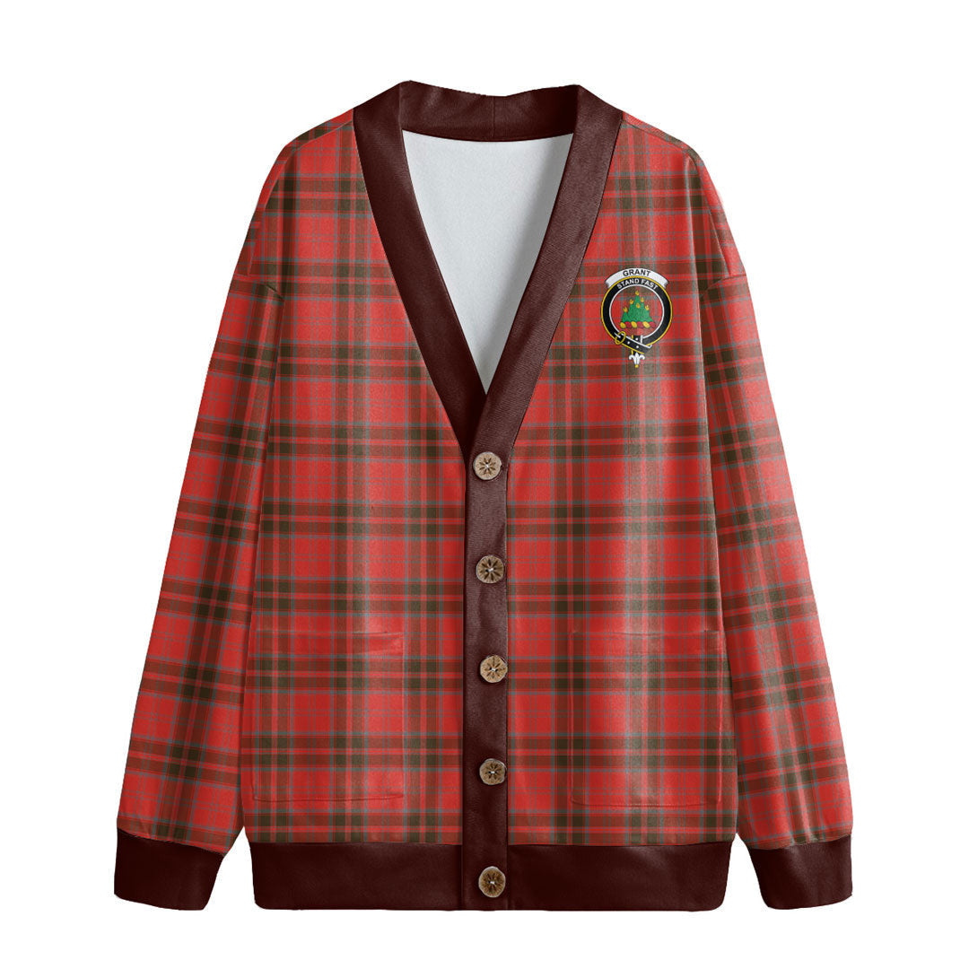 Grant Weathered Tartan Crest Knitted Fleece Cardigan