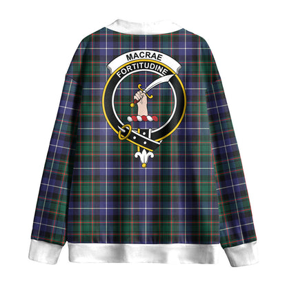 MacRae Hunting Modern Tartan Crest Knitted Fleece Cardigan