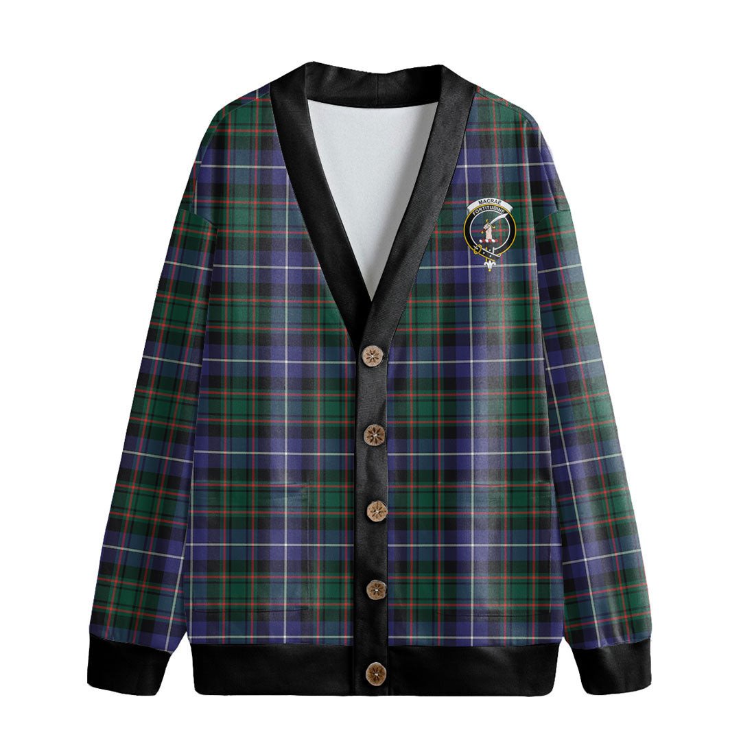 MacRae Hunting Modern Tartan Crest Knitted Fleece Cardigan