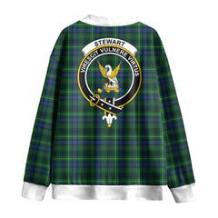 Stewart Hunting Modern Tartan Crest Knitted Fleece Cardigan