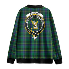 Stewart Hunting Modern Tartan Crest Knitted Fleece Cardigan