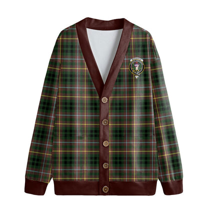 Buchanan Hunting Tartan Crest Knitted Fleece Cardigan