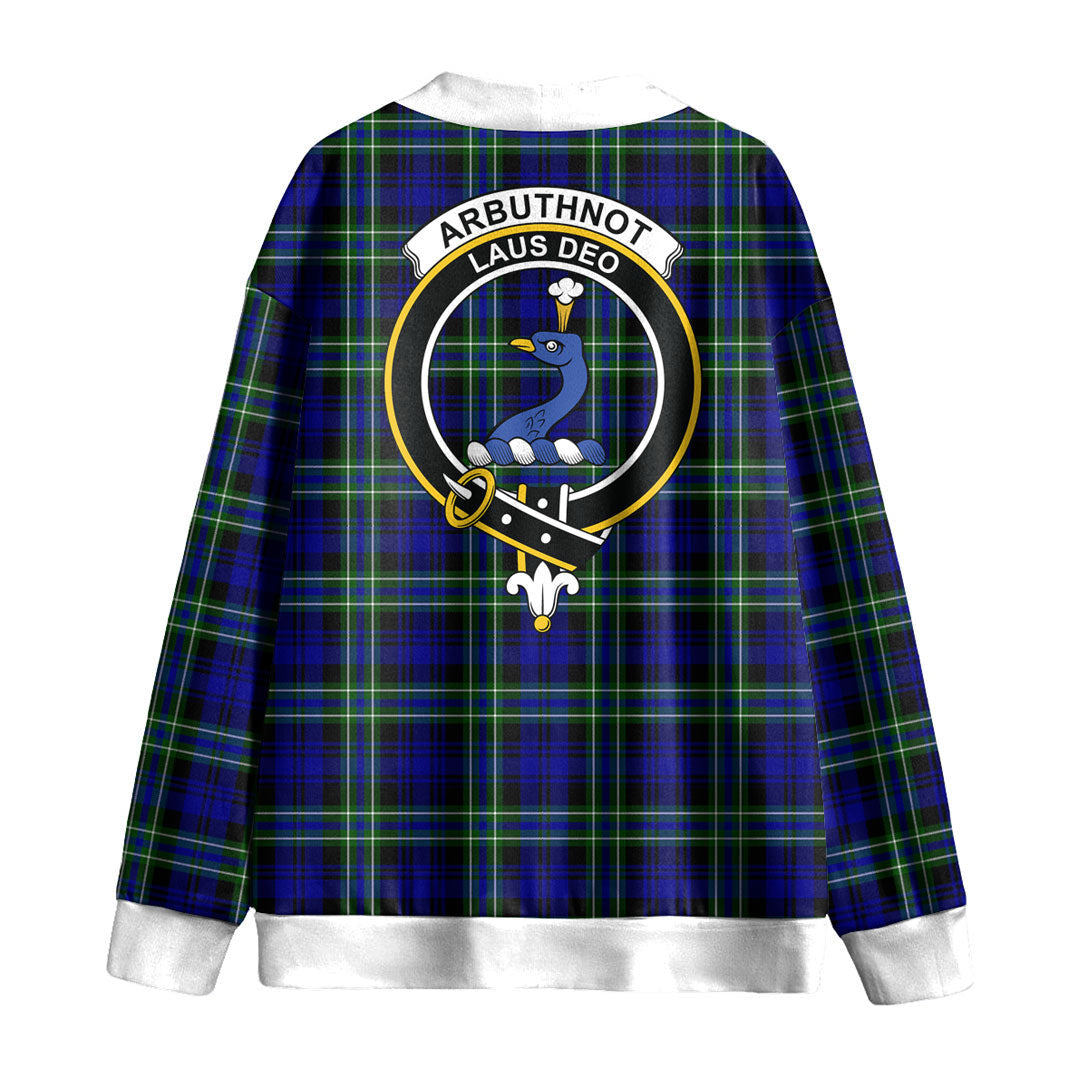 Arbuthnot Modern Tartan Crest Knitted Fleece Cardigan