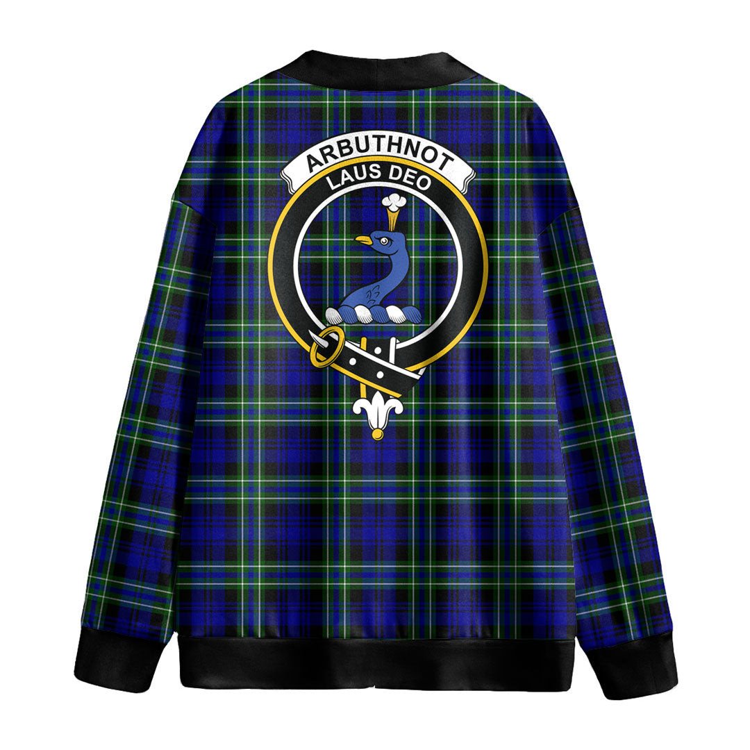 Arbuthnot Modern Tartan Crest Knitted Fleece Cardigan