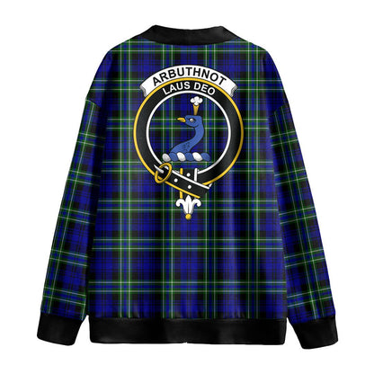 Arbuthnot Modern Tartan Crest Knitted Fleece Cardigan