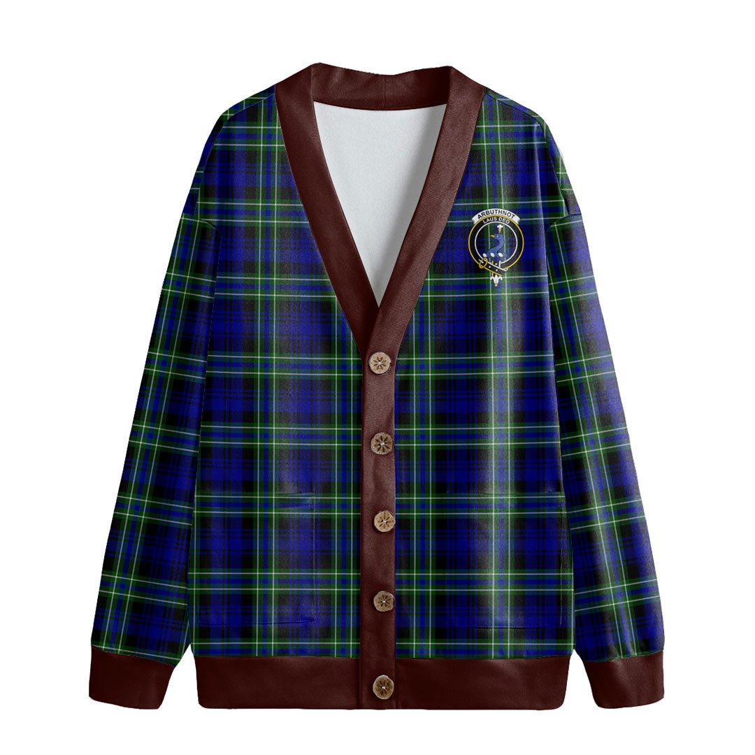 Arbuthnot Modern Tartan Crest Knitted Fleece Cardigan