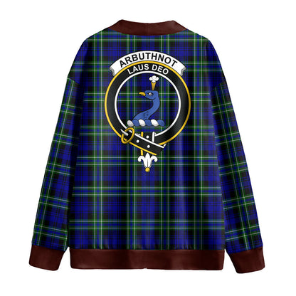 Arbuthnot Modern Tartan Crest Knitted Fleece Cardigan