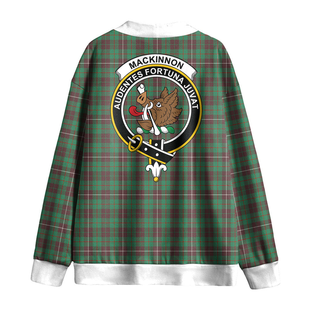 MacKinnon Hunting Ancient Tartan Crest Knitted Fleece Cardigan