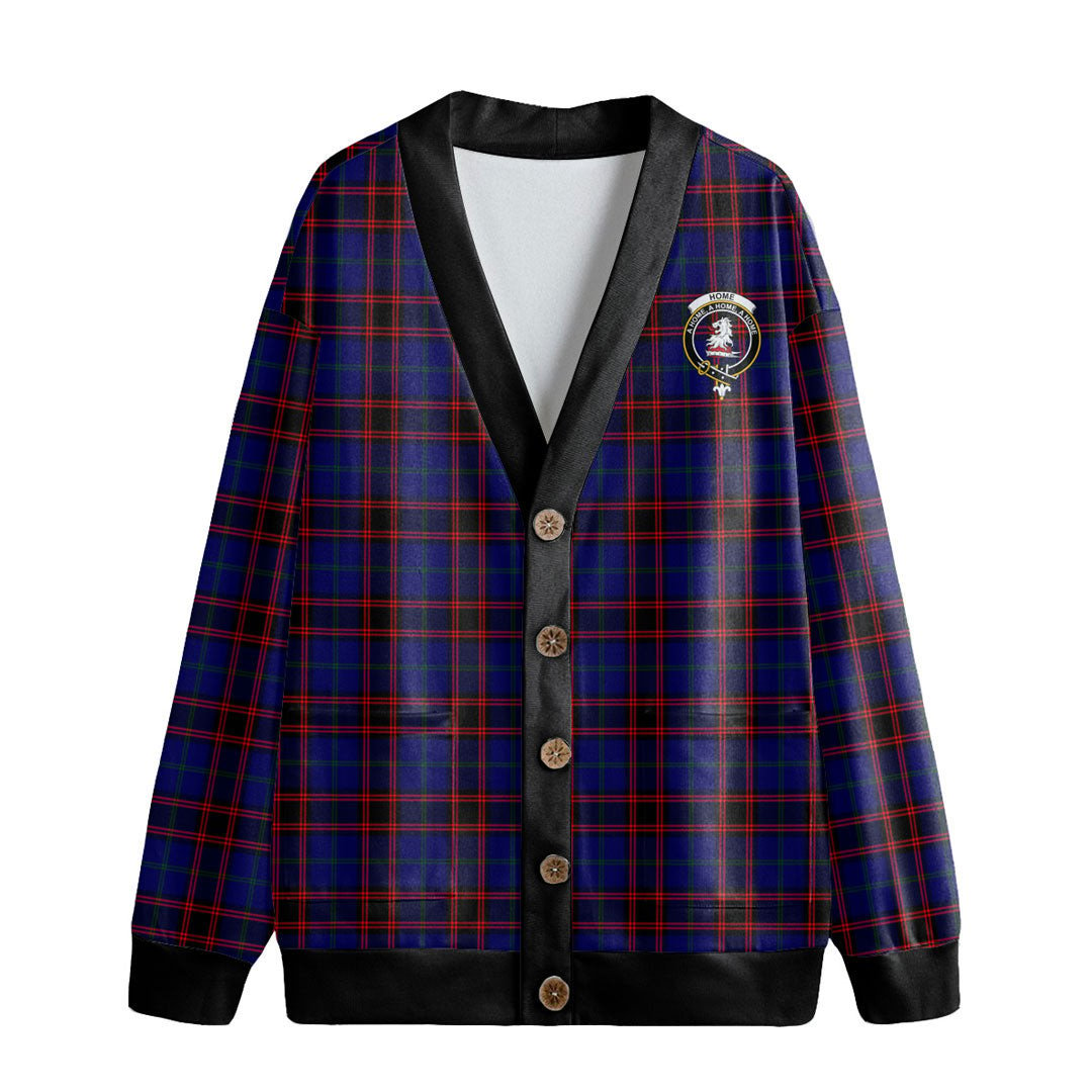 Home Modern Tartan Crest Knitted Fleece Cardigan