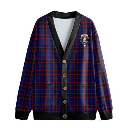 Home Modern Tartan Crest Knitted Fleece Cardigan