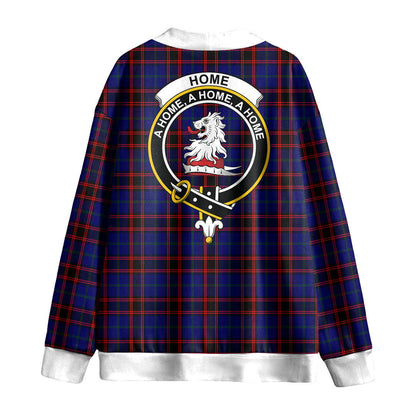 Home Modern Tartan Crest Knitted Fleece Cardigan