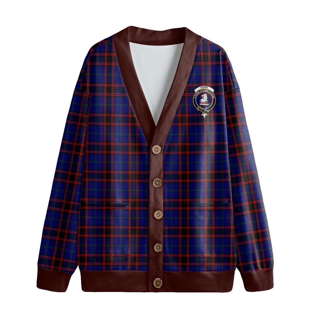 Home Modern Tartan Crest Knitted Fleece Cardigan