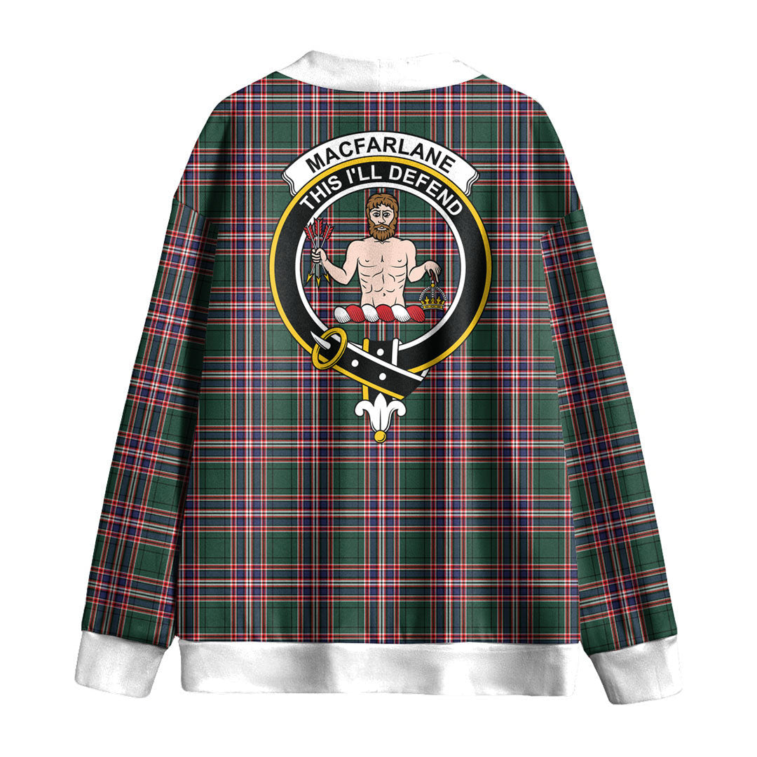 MacFarlane Hunting Modern Tartan Crest Knitted Fleece Cardigan