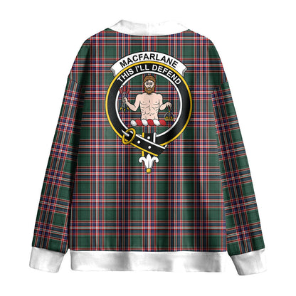 MacFarlane Hunting Modern Tartan Crest Knitted Fleece Cardigan