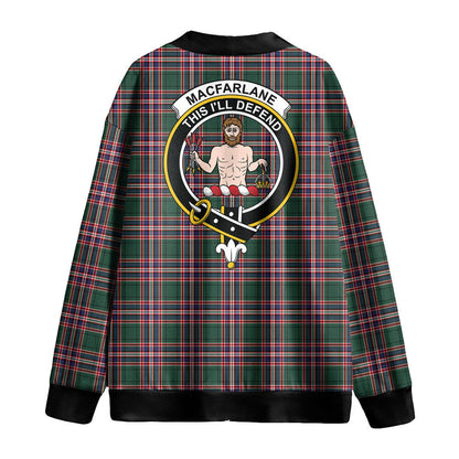 MacFarlane Hunting Modern Tartan Crest Knitted Fleece Cardigan