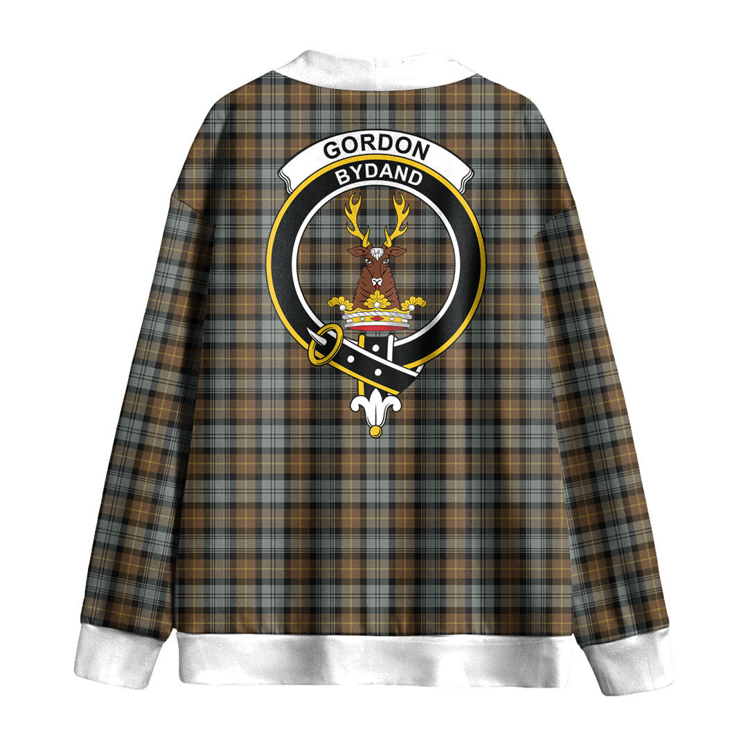 Gordon Weathered Tartan Crest Knitted Fleece Cardigan