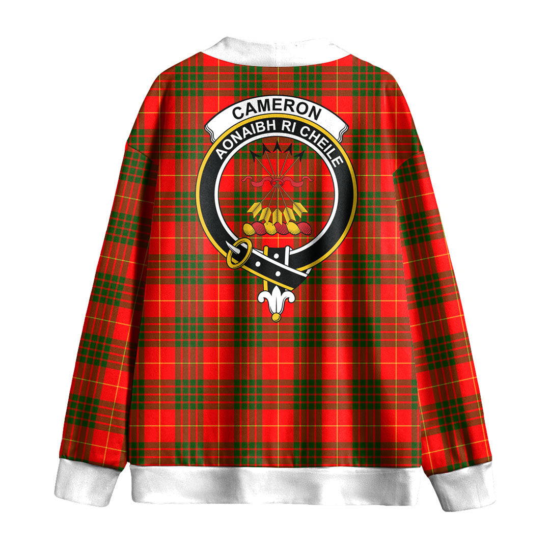 Cameron Modern Tartan Crest Knitted Fleece Cardigan