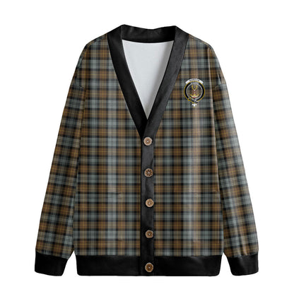 Gordon Weathered Tartan Crest Knitted Fleece Cardigan