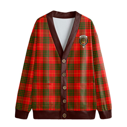 Cameron Modern Tartan Crest Knitted Fleece Cardigan