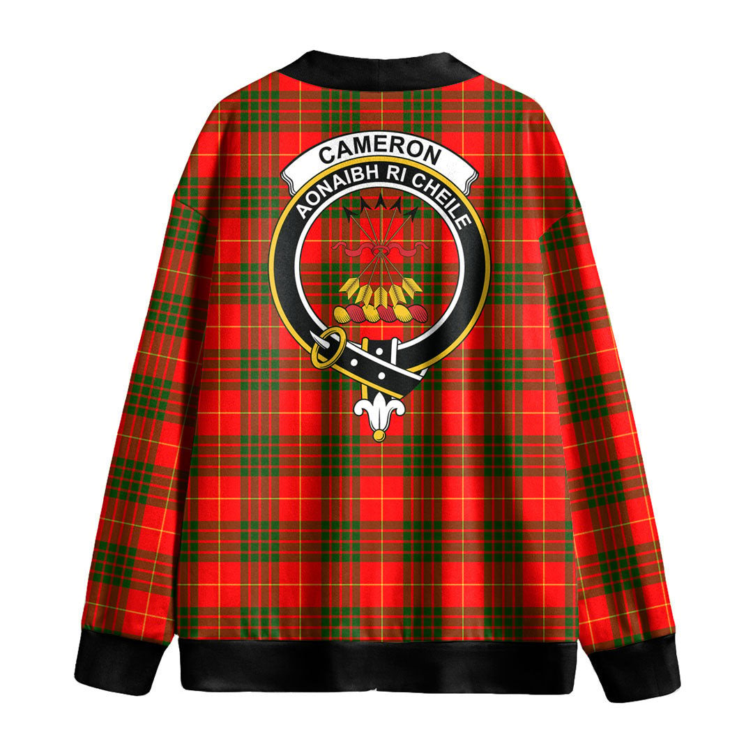 Cameron Modern Tartan Crest Knitted Fleece Cardigan