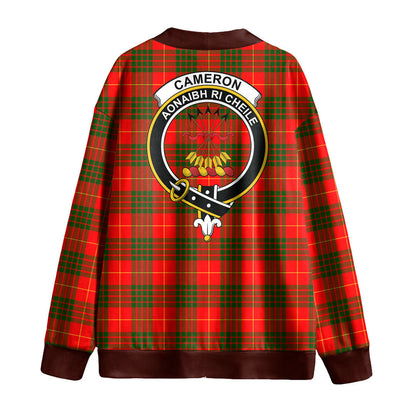 Cameron Modern Tartan Crest Knitted Fleece Cardigan